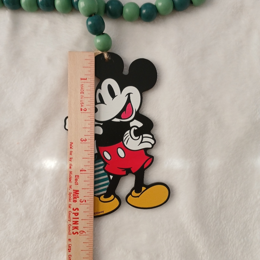 Mickey Mouse Wood Bead Christmas Garland Holiday Decoration 41 inch long. - Picture 5 of 6